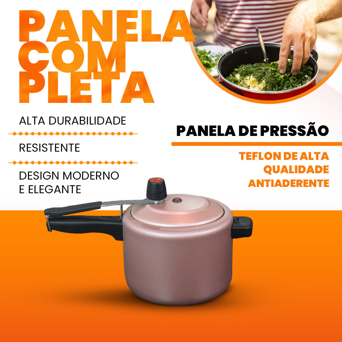 Panela De Pressão 4,5 Litros Revestimento Antiaderente