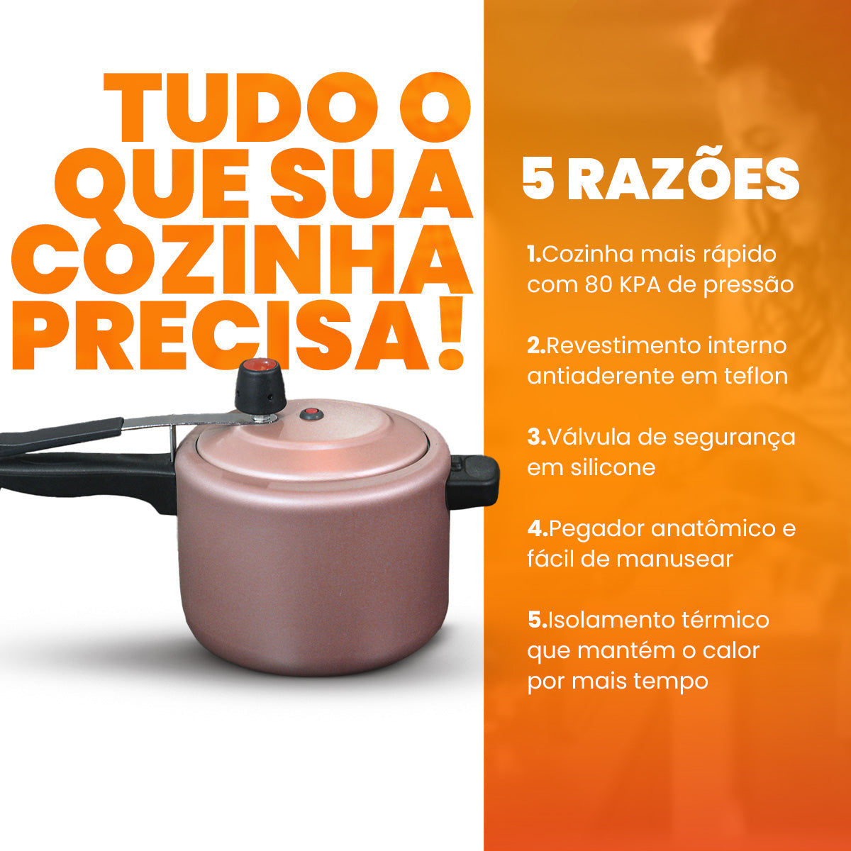 Panela De Pressão 4,5 Litros Revestimento Antiaderente